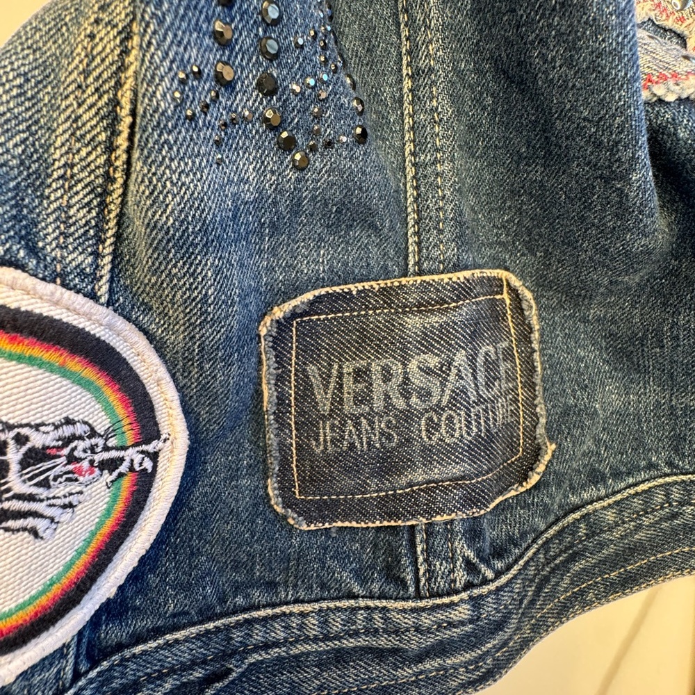 Versace Denim Vest with Patches - Picture 5 of 16